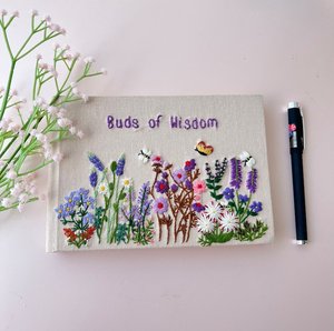 LABON Custom Embroidered Personalized Wedding Guest <strong>Book</strong> Unique Baby Shower <strong>Memory</strong> <strong>Book</strong> <strong>Handmade</strong> Landscape Notebook