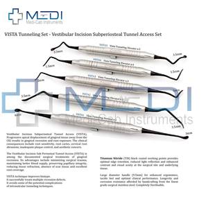 Juego de 5 Instrumentos Quirúrgicos Dentales Manuales de Acero para Procedimientos de Elevación de Seno Maxilar e Implantes Dentales, Certificado CE, Garantía de Más de 5 Años - Product Image 4