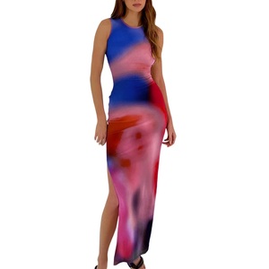 Livraison rapide robe de soirée longue pour femmes Style de classe taille à manches longues robe licou décontractée détachable pour les fêtes - Product Image 2