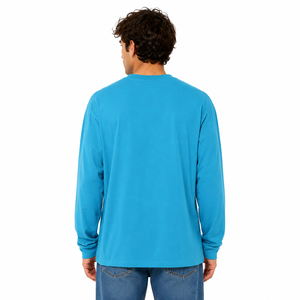 เสื้อเชิ้ตแขนยาวของผู้ชายผ้าฝ้ายแท้100% พรีเมี่ยมของแท้จากอิตาลีใส่สบายใส่ในฤดูร้อนสีเทอร์ควอยซ์รุ่น Om Molo 68 - Product Image 2
