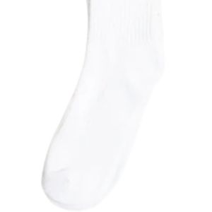Men Crew Socks <b>White</b> 2 Pair Pack Cotton Blend Ribbed Sports Socks with Embroidered Logo Comfortable Fit - Product Image 4