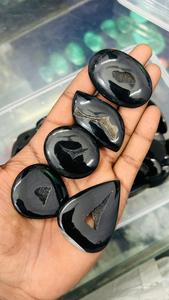 พลอยสีดำธรรมชาติเกรด AAA 100% อัญมณีทรงหลังเบี้ยทรงหลวมสำหรับทำเครื่องประดับปรับแต่งได้รับการรับรองจากบุคคลที่สาม - Product Image 2