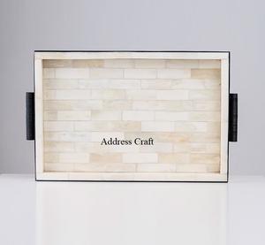 Plateau de service luxueux en incrustation d'os Look traditionnel Rectangle MDF fait plateau de service Design unique plateau en incrustation d'os pour l'approvisionnement domestique - Product Image 4