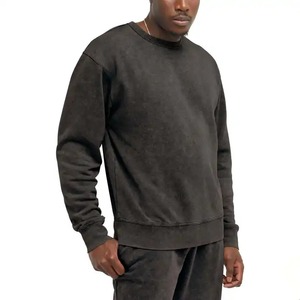 เสื้อสเวตเตอร์ผ้าฝ้ายคุณภาพสูงพิมพ์แบบกําหนดเองเสื้อกันหนาวหมวกด้อยขนาดใหญ่วินเทจไล่โทนสีกรดล้างเสื้อกันหนาวหมวกเสื้อฮู้ด - Product Image 5