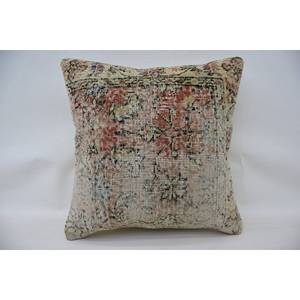 24x24 Inch Beige Wool Patchwork Kantha Pillow Luxury Embroidered Vintage <b>Print</b> <b>Cushion</b> for Home Decor Woven Silk Square Floor - Product Image 1