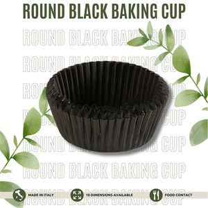 Fabriqué en Italie Papier sulfurisé personnalisable Jetable Rond Noir Cuisson Tasse Cupcake Doublures Muffins Cas Taille Différente - Product Image 6