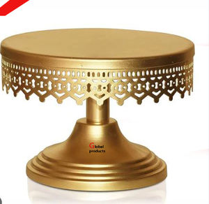 unique look golden finished metal stainless steel <b>cake</b> <b>stand</b> for hotel restaurant and bar - Product Image 1
