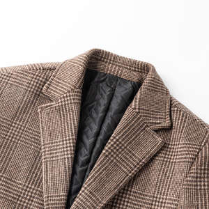 Manteau d'affaires britannique hommes veste en laine hiver coton lourd mince mélange manteau décontracté Trench Coat chaud - Product Image 4