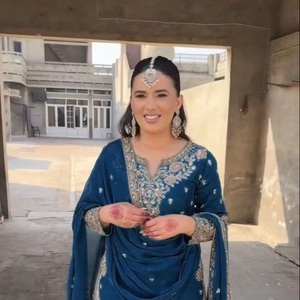 Nuevo diseñador pesado fiesta boda desgaste Chinon hilo de seda con Secuencia bordado trabajo Top y Palazzo con encaje trabajo Dupatta - Product Image 1