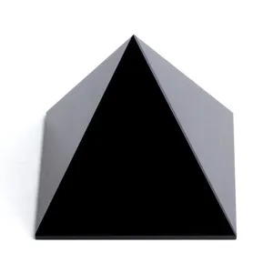 Pirámide de obsidiana negra, cristal natural de obsidiana, punto de cristal, pirámide de cuarzo curativa, cristal de reiki