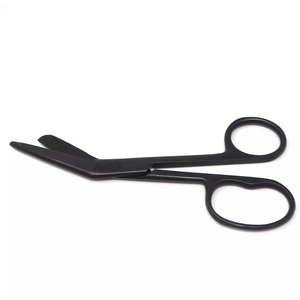 Ciseaux d'opération en gros à revêtement noir avec sonde latérale en acier métallique à usage unique ciseaux de pansement chirurgical pour usage hospitalier - Product Image 6