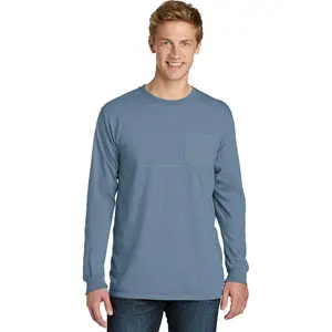पुरुषों की लंबी आस्तीन हेनले शर्ट कैजुअल फैशन क्रेवगर्दन टी-शर्ट बटन ऊपर टी शर्ट में टॉप पर