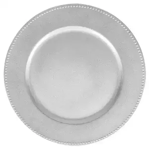 Silver Finish 304 Grade Metal Polished Round Shaped Minimalist <b>Plates</b> <b>Side</b> Border <b>Plates</b> Amazing Decorative Metal Charger <b>Plates</b> - Product Image 1