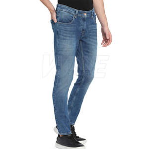Jeans de sport pour homme, légers, 100% coton, toile, motif droit, logo personnalisé, taille mi-haute, décontractés, respirants, vente en ligne - Product Image 3
