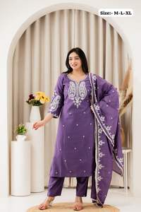 New Trendy Traditional Indian Gadwal Silk Kurti <b>Set</b> with Embroidery Ladies <b>Kurta</b> Sequence Summer Wholesale In-Stock India - Product Image 2