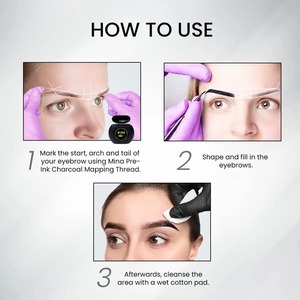 Mina ibrow 2024อุปกรณ์ดูแลคิ้วระดับพรีเมียม20เมตรเส้นใยฝ้ายออร์แกนิกที่เคลือบด้วยไมโครเบลดถ่านพร้อมการแต่งหน้าในระดับสูง - Product Image 5