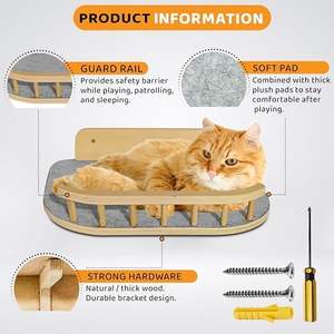 Safer Sturdy Modern Wall Mounted Cat Climb Track Shelves Multifunctional Cat Furniture <b>Wooden</b> Cat Wall <b>Shelve</b> With Bridge <b>Ladder</b> - Product Image 3