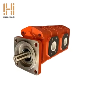 Pompe à engrenages hydraulique triple 3 étapes intégrée en fonte avec arbre cannelé et bride carrée, pièces de rechange OEM - Product Image 3