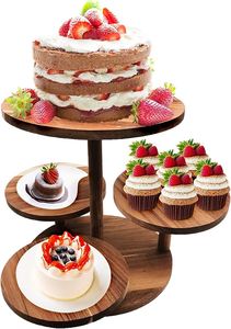 Soporte de pastel de madera de calidad superior en forma redonda de gran demanda Aspecto simple y atractivo Precio de fábrica directo más sostenible - Product Image 4