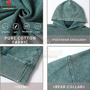 2025 dernière conception sweats à capuche délavés à l'acide pour hommes 100% coton basiques pour l'hiver Offre Spéciale de base pour l'hiver - Product Image 3