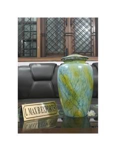 Urnas modernas de último diseñador hechas de urnas de color azul metálico para urnas de cenizas humanas a un precio asequible - Product Image 5