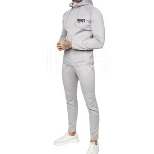 Venta al por mayor de chándal de gimnasio de 2 piezas con logotipo personalizado 100% algodón patrón sólido para el invierno-Venta en línea - Product Image 1