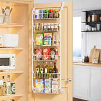 Étagère de rangement suspendue au-dessus de la porte, sans perçage, installation facile, multi-niveaux, gain de place, panier organisateur de porte