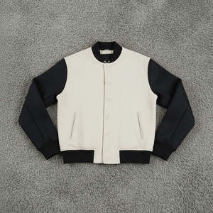 Chaqueta Universitaria Unisex de Primera Calidad en Lana y Cuero, Personalizable, con Cuello Alto, Manga Larga, Hecha a Medida - Product Image 5