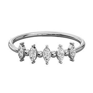 Round And Marquise Diamond <b>New</b> Design Wedding Band - Product Image 4