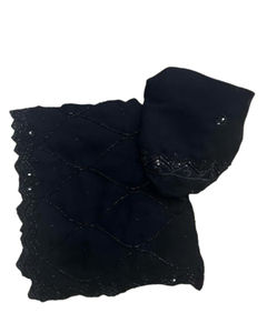 Collection de saris noirs brodés de séquences magnifiques, style pakistanais, robe pour filles pour les mariages et les fêtes - Product Image 1