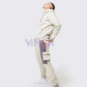 Logotipo personalizado, ropa de calle sólida informal, serigrafía, lavado ácido, traje de sudor acampanado apilado, Parche de chenilla bordado desgastado - Product Image 2