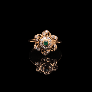 Anneaux en or jaune 22 carats, élégants anneaux de fiançailles et de mariage en diamant, technologie de coupe en zircon, style classique romantique, VVS1 - Product Image 3