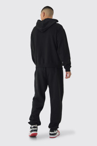 Sweat à capuche baggy surdimensionné à épaules tombantes en molleton de coton épais et survêtement pour homme - Product Image 2