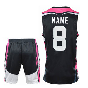 Conjunto de ropa deportiva sublimada personalizada directa de fábrica con malla que absorbe la humedad para uniformes de baloncesto de equipos y clubes - Product Image 3