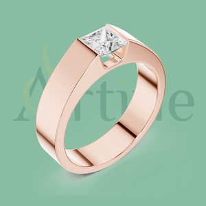 Bague pierre de naissance personnalisée 14K pour homme - Product Image 1