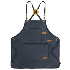 Tablier en lin naturel à bretelles réglables, surface en silicone lavable, ajustement confortable, tablier de cuisine, de jardin et de nettoyage - Product Image 1