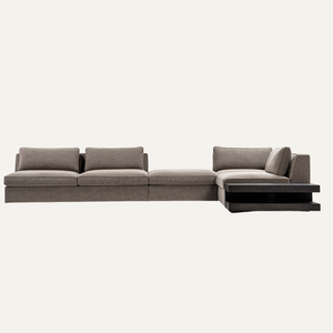 Sofá Seccional Modular Moderno de Lujo Ligero con Consola Lateral, Sofá de Dos Plazas de Madera Maciza Relleno de Esponja, Estilo Villa, Forma de L - Product Image 3