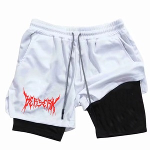 กางเกงขาสั้นตาข่ายพิมพ์ลายสำหรับออกกำลังกายฟิตเนส2025สำหรับผู้ชาย - Product Image 2