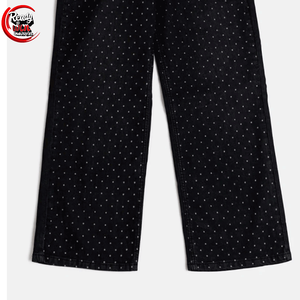 กางเกงยีนส์ขาตรงเอวสูงทรงหลวมเอวสูงมีกระเป๋าผ้ายืดสำหรับผู้หญิงแนววินเทจ - Product Image 6