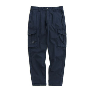 Pantalon cargo pour homme avec logo personnalisé, en coton peigné, twill épais, coupe décontractée élégante, pour le travail au bureau, avec poches latérales droites - Product Image 1