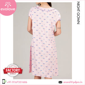 Camisón personalizable Rosa 100% rayón para mujer, camisón hasta el tobillo con estampado de cisnes, ropa de salón de talla grande - Product Image 4