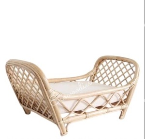 Hermosa cuna de ratán para bebé, cuna de bambú de madera, cestas de bebé para fotografía de recién nacido, accesorio para dormitorio, sala de estar, uso al aire libre - Product Image 5