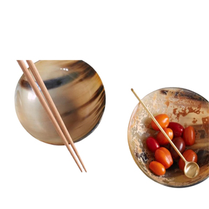 Cuenco de cerámica japonés hecho a mano característica Sostenible forma redonda servir comida estilo tradicional pares de 2 - Product Image 1