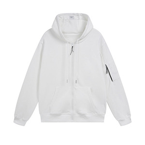 CP hommes haute qualité coton polaire fermeture éclair unisexe Streetwear à capuche goutte épaule coupe régulière hiver impression numérique poids lourd - Product Image 2