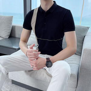 2023 nouveau coton hommes Polos couleur unie classique Polo hommes à manches courtes haut qualité décontracté affaires Social Polo hommes S-5XL - Product Image 4