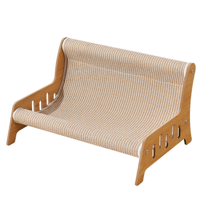 Grande chaise longue pour chat en bois et griffoir, design pliable, emballage en boîte, durable pour les chats - Product Image 2