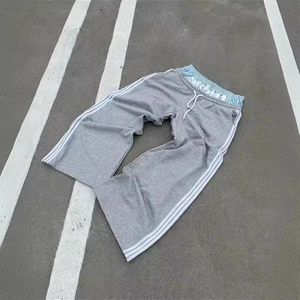 Pantalones Deportivos de Cintura Doble para Hombre, Cintura Elástica, Rayas Laterales, Estilo Urbano, Pantalones Deportivos Holgados, Pantalones de Moda para Hombre - Product Image 3