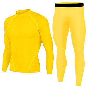 Nouvel ensemble de Compression pour hommes sans couture à la mode Leggings de gymnastique taille haute et vêtements de sport confortables pour l'ensemble de Yoga de Compression de Fitness - Product Image 1