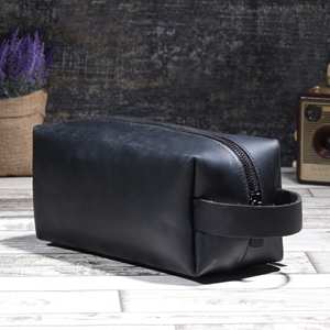 Genuine Leather Vintage High Quality <b>Toiletry</b> Travel Cosmetic Washable Makeup <b>Bag</b> Custom Logo Small <b>Men</b> and Women <b>Toiletry</b> <b>Bag</b> - Product Image 3