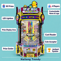 Machine à griffes Nailong IP 4 joueurs avec système anglais, jeu d'arcade pour enfants, jeu de récompenses, en métal, garantie 1 an